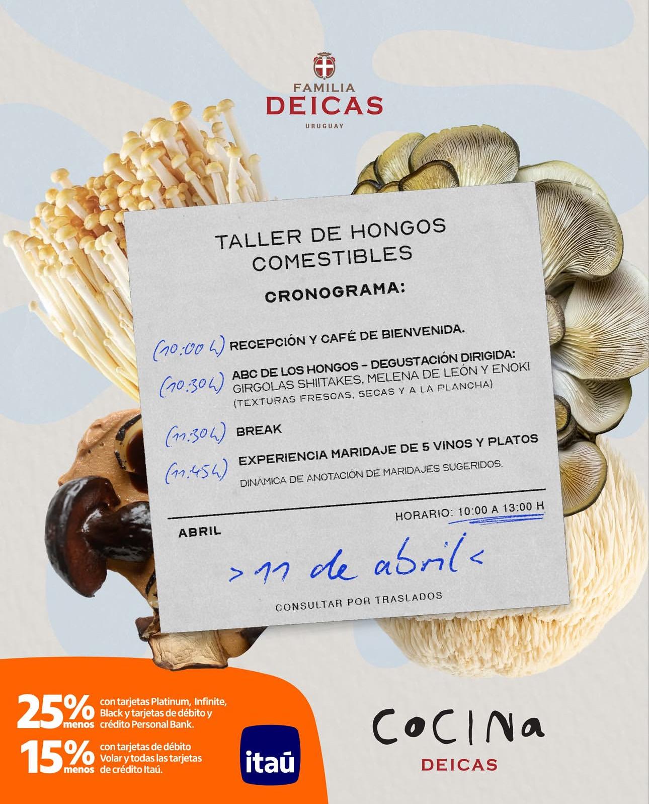 FAMILIA DEICAS: TALLER DE HONGOS COMESTIBLES