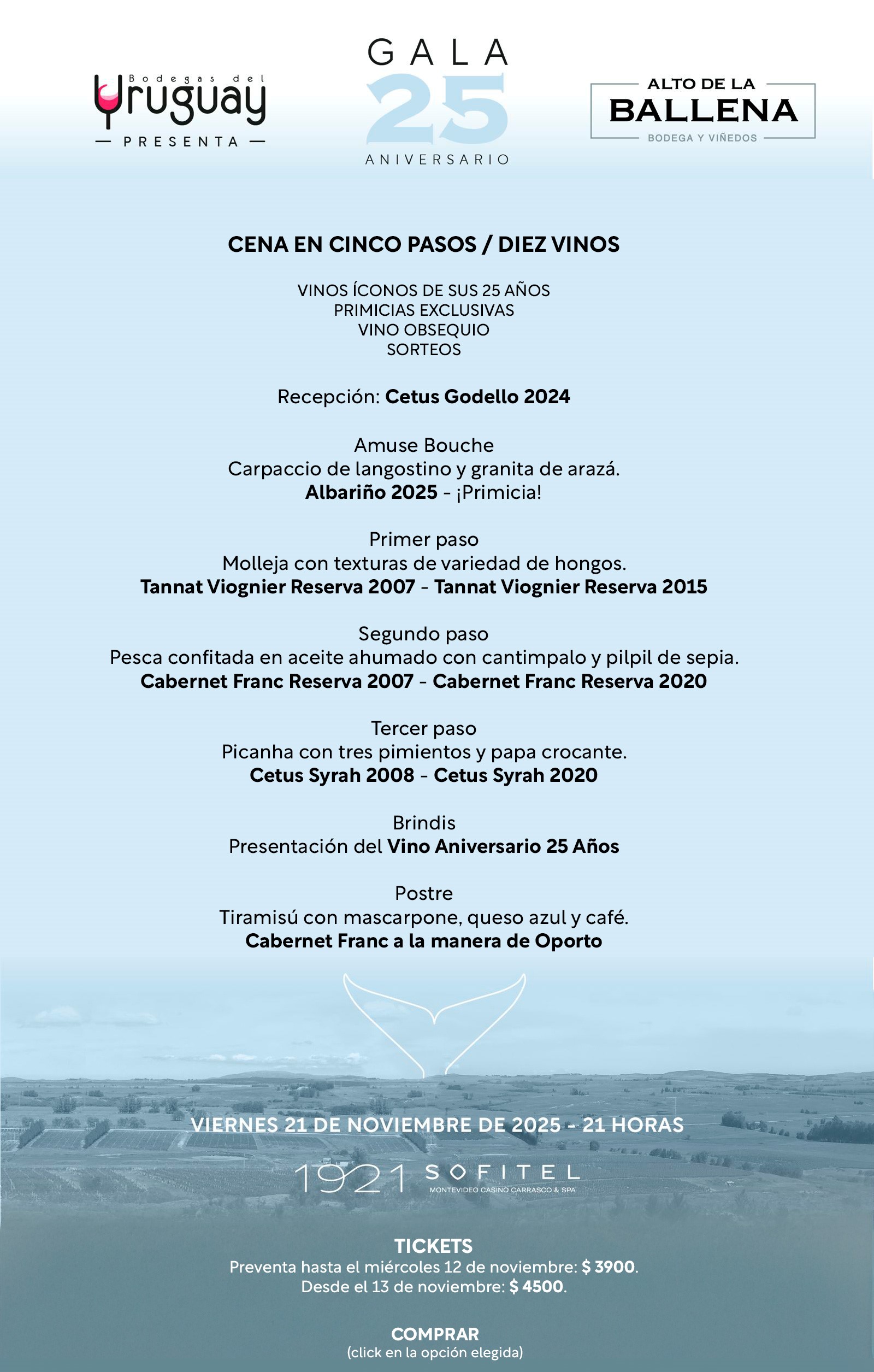 BODEGA ALTO DE LA BALLENA: GALA 25 ANIVERSARIO